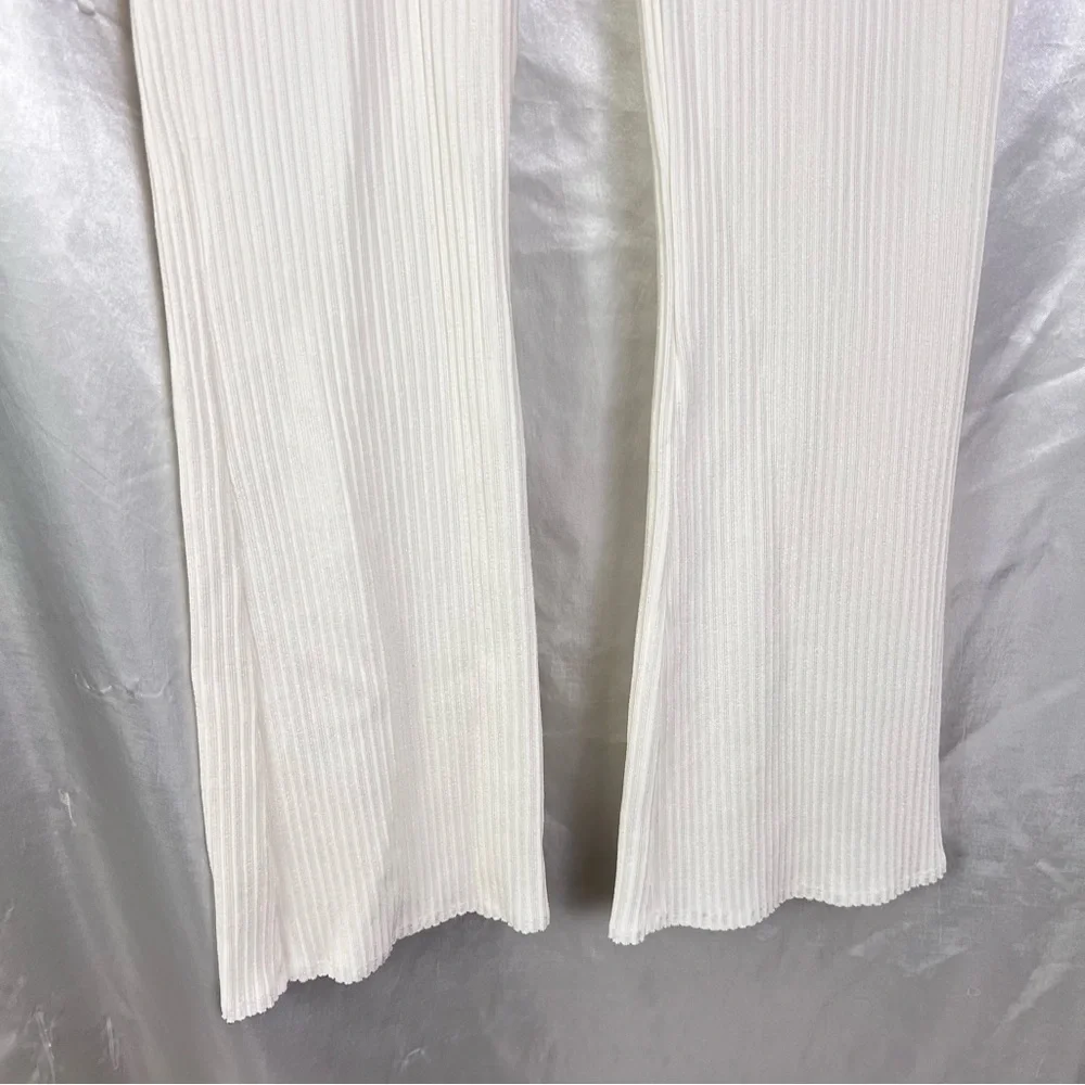Wild Fable White Y2K Ribbed Knit Flare Lounge Pants – Size XXL NWOT